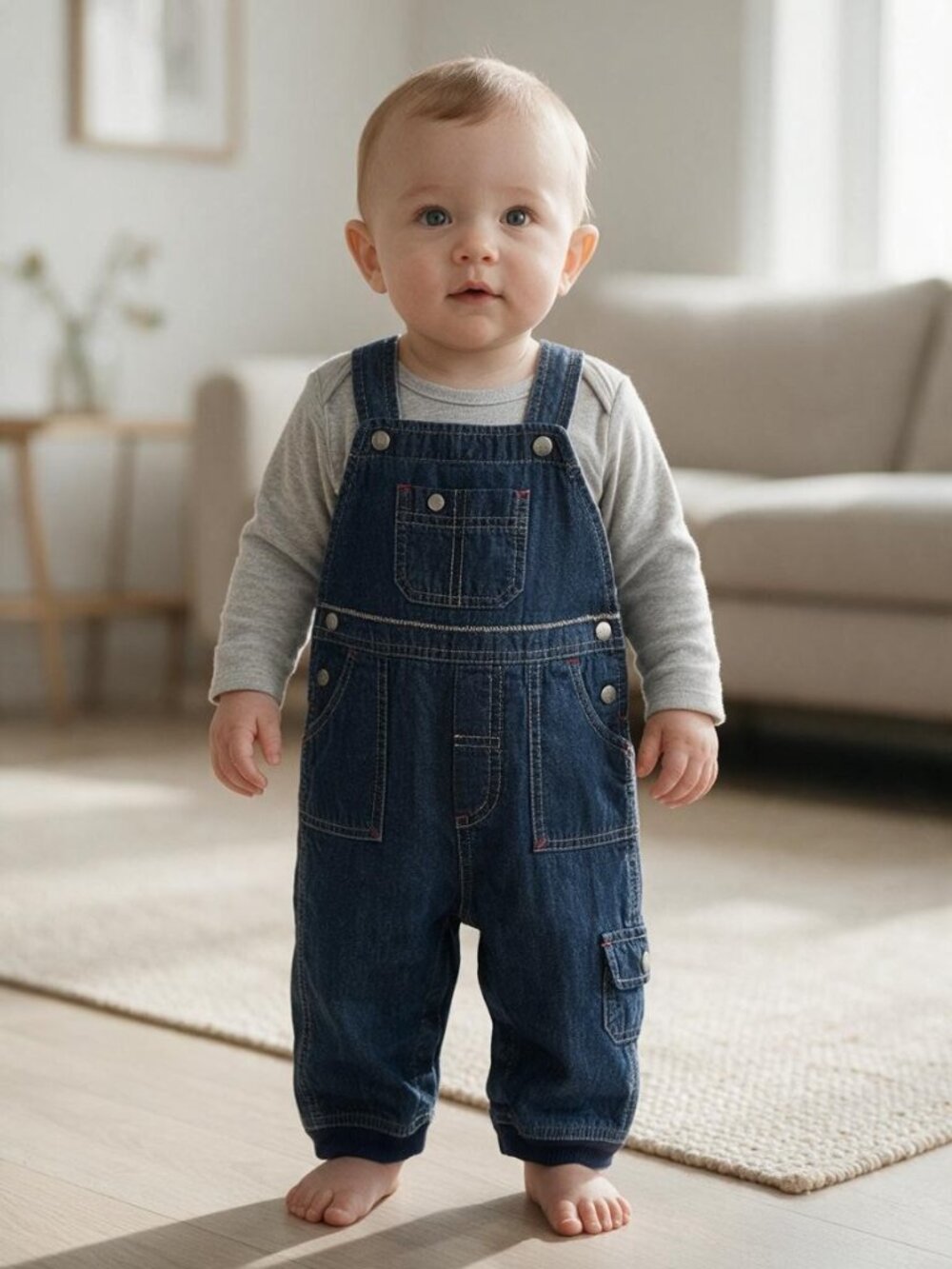 Vintage Baby Gap "My First Denim" Brannan Bear Overalls size 6-12 Months